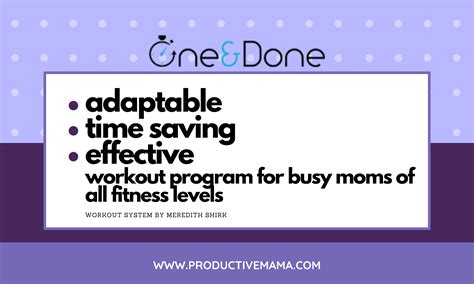 One And Done Workout Review Productive Mama