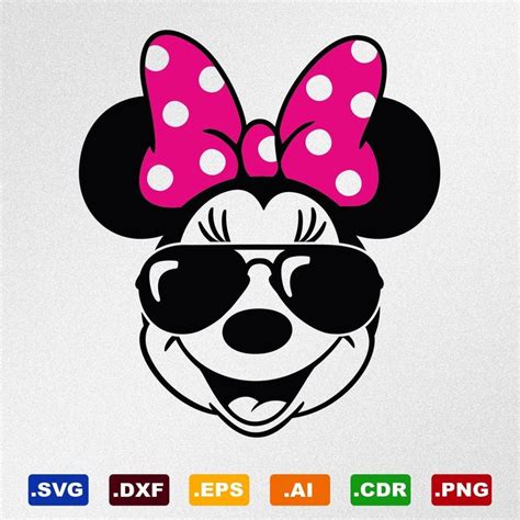 Minnie Mouse Head Sunglasses Svg Dxf Eps Ai Cdr Vector Etsy Minnie