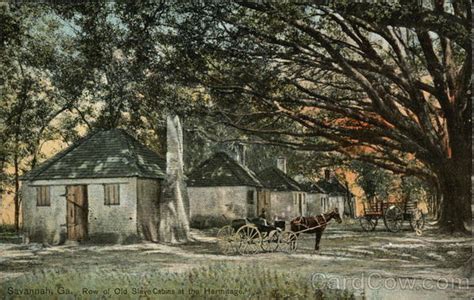 Row Of Old Slave Cabins At The Hermitage Savannah Ga