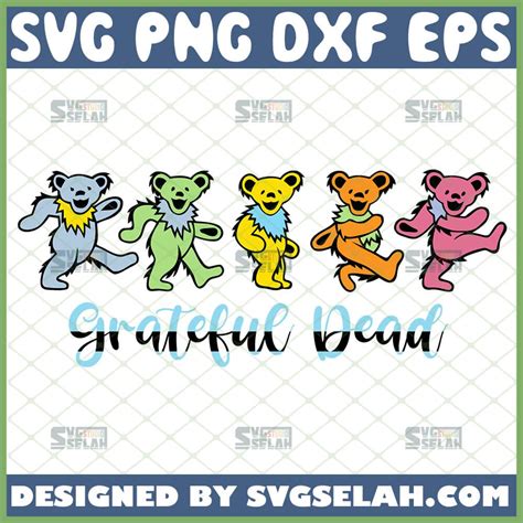 Grateful Dead Dancing Bears Svg 5 ג רי בר Svg תזמורת מצעדים Svg קובץ עבור Cricut Png Dxf Eps