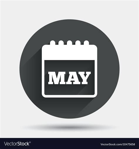 Calendar Sign Icon May Month Symbol Royalty Free Vector
