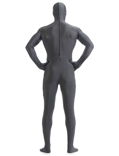 Dark Grey Zentai Suit Adults Morph Suit Full Body Lycra Spandex Bodysuit For Men