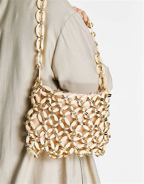 Topshop Acrylic Chain Shoulder Bag In Pink Asos