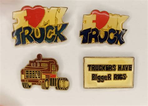 Vintage Enamel Trucker Pins Retro Big Rig Pins Semi Etsy