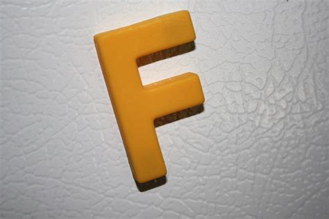 Letter F Yellow Refrigerator Magnet Picture Free Photograph Photos