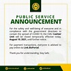 PUBLIC SERVICE ANNOUNCEMENT – Central Mindanao University