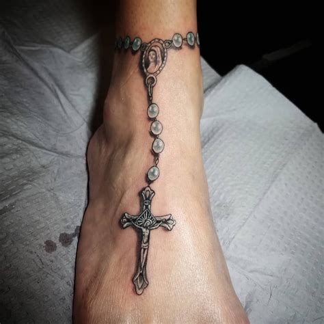 Rosary Anklet Tattoo Tattoo Ideas And Inspiration Rosaryfoottattoos