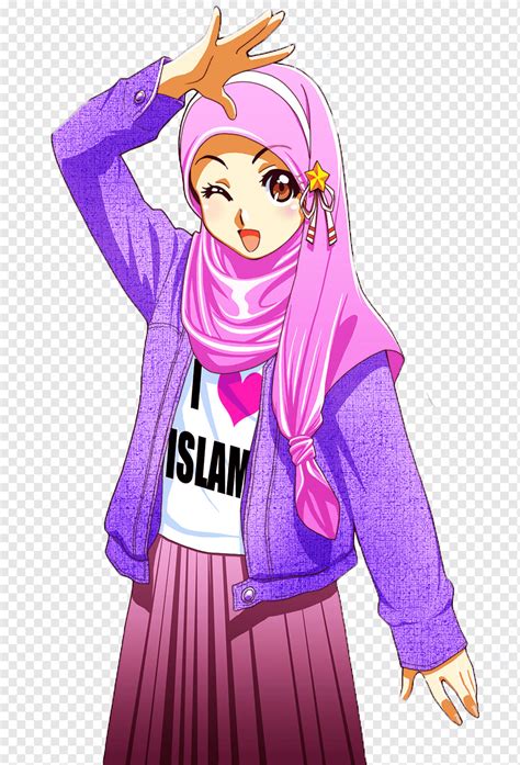 Girl Anime Character Muslim Hijab Islam Drawing Muslin Png Anime Hot Sex Picture