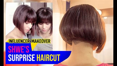 The Most Awaited Surprise Haircut Undercut Bob With Bangs Nyny Unisex Salon Youtube