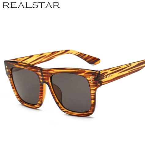 ﻿buy realstar brand fashion sunglasses for men rivets square designer sun glasses women 2018