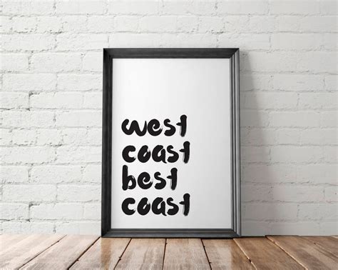West Coast Best Coast Poster California Poster West Coast Etsy
