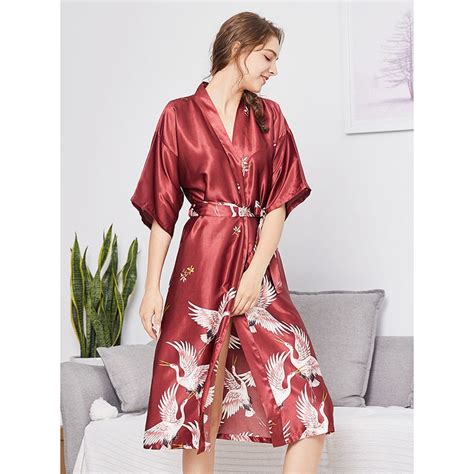 Buy New Brand Plus Size Robes Female Silk Satin Bride Sexy Bathrobe For Women