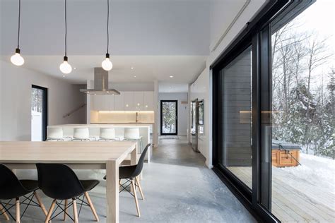 This kitchen/dining area has a spare scandinavian sensibility. Modern Mountain Cabin Scandinavian-Inspired for Small ...