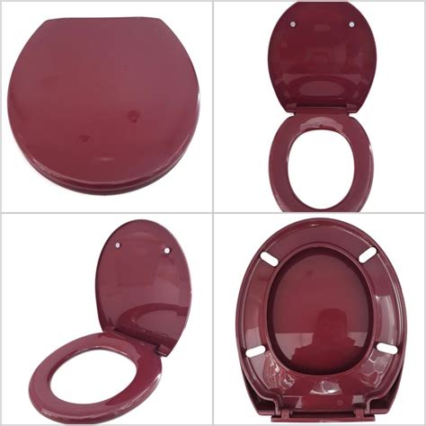 Heavy Duty Solid Maroon Red Color Toilet Seat Cover In Bathroom Toilet