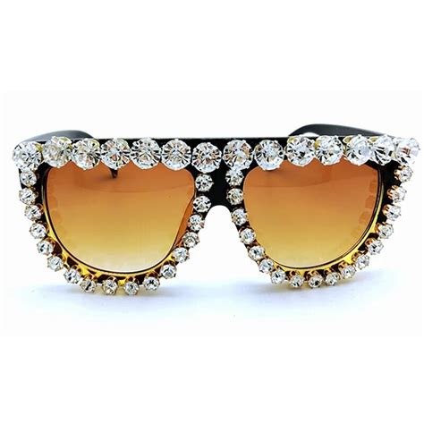 Queen Style Women 2016 Famous Brand Designer Vintage Sunglasses Woman Luxury Diamond Oversize