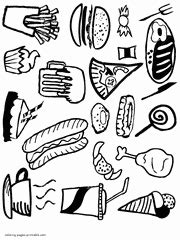 Parents, teachers, churches and recognized nonprofit organizations may print or copy multiple food coloring pages for use at home or in the classroom. Healthy food coloring pages. Food groups
