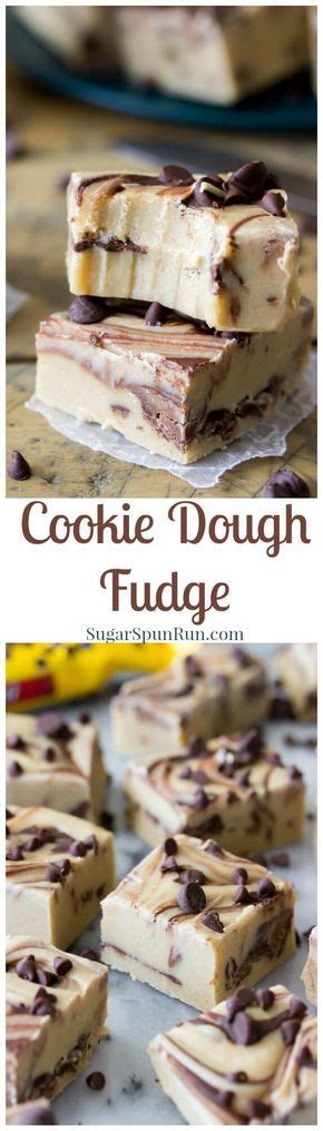 Cookie Dough Fudge Is Stacked On Top Of Each Other