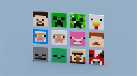 3d Model Minecraft Characters Vr Ar Low Poly Cgtrader