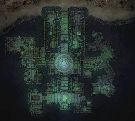 An Aerial View Of A Map In The Dark With Lots Of Green And Blue Lights