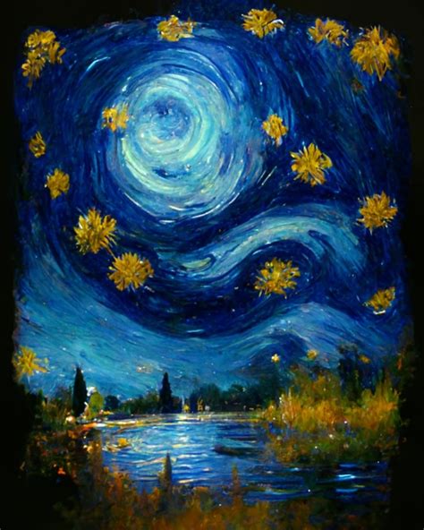 Monet Painting Of Starry Night Midjourney Openart