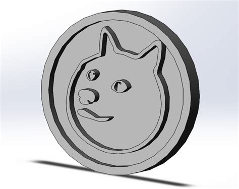 Physical Dogecoin 3d Cad Model Library Grabcad