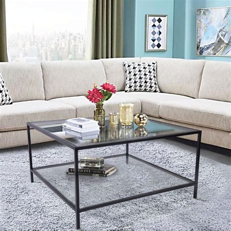 Your coffee table should be at least half the length of your sofa (but no more than roughly ⅔ the length) and should sit at about the same height as the seat, give. 36 Fabulous Rectangular Glass Coffee Tables Ideas That ...