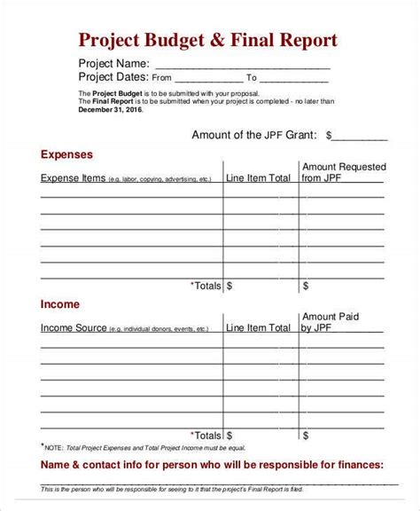 Budget Report Template 14 Free Word Pdf Format Download
