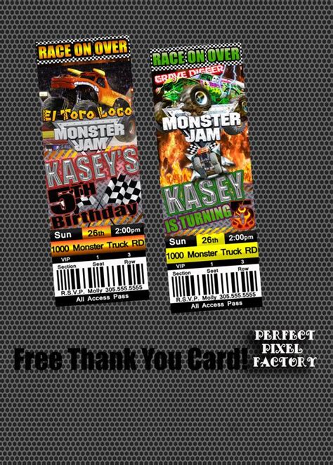 Monster Jam Ticket Template
