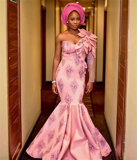 80 Latest Aso Ebi Styles For 2022 Updated Weekly Thrivenaija Aso Ebi Lace Styles Latest