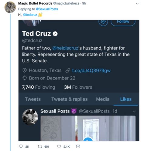 Ted Cruz Likes A Pornographic Tweet Know Your Meme
