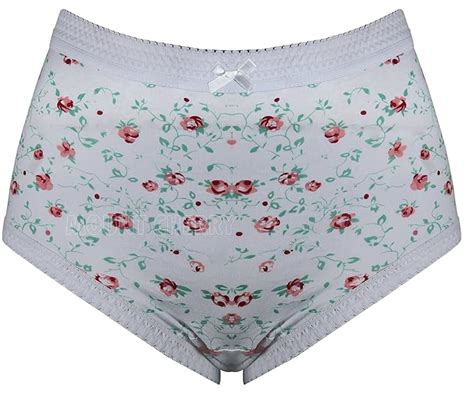 womens full briefs multi pack ladies underwear pure cotton floral assorted colours pack of 6 os