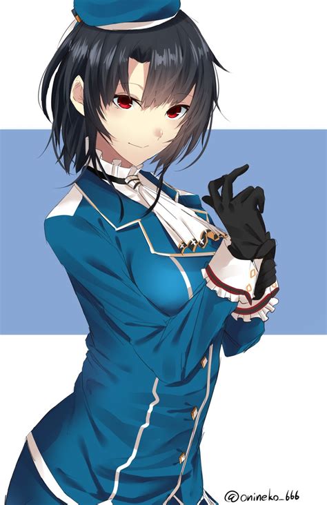 Do you just mean short hair or hair the same style as the two you listed? short hair, red eyes, anime, anime girls, Kantai Collection, Takao (KanColle), uniform, black ...