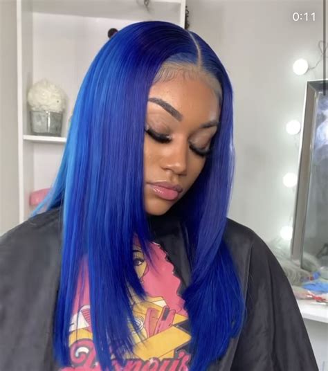 pin by elmica lauriant on hair is beauty human hair wigs royal blue hair hair color