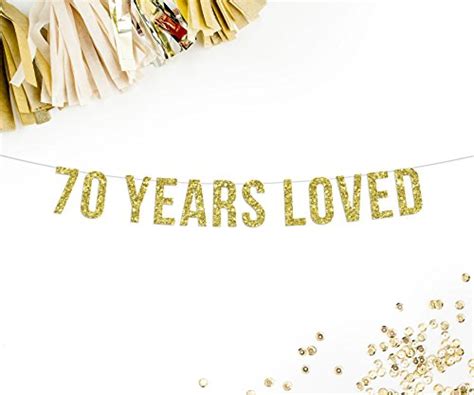 Buy 70 Years Loved Gold Glitter Party Banner 70th Birthday