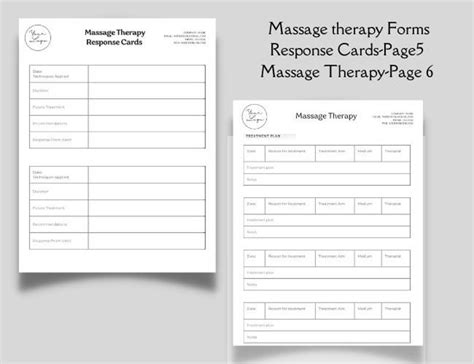 Editable And Printable Massage Therapist Client Forms Massage Business Bundle Editable Template