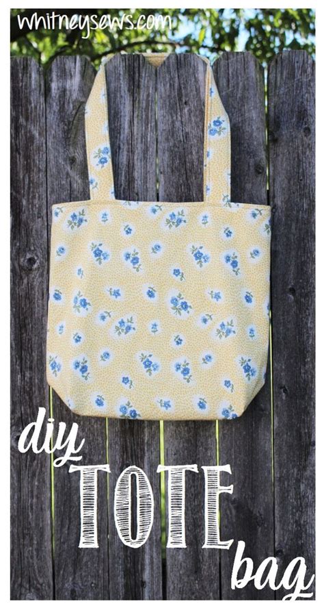 Easy Lined Tote Bag Whitney Sews Tote Bags Sewing Tote Bag Diy