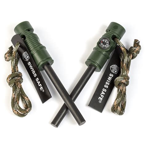 Swiss Safe 5 In 1 Fire Starter With Compass Paracord And Whistle 2