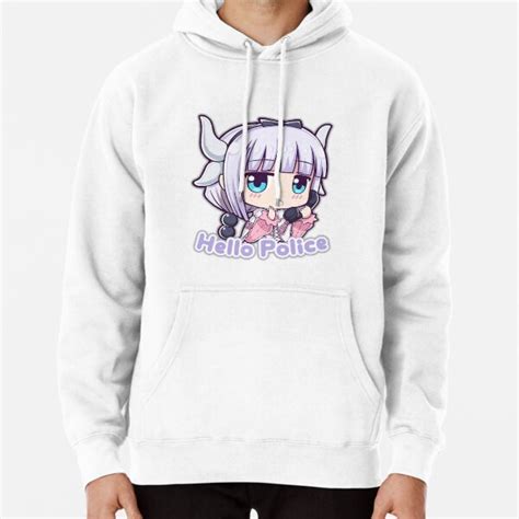 Kanna Dragon Maid Hello Police Pullover Hoodie For Sale By Shoxx