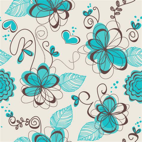 Hand Drawn Flowers Vector Seamless Pattern Vectors Graphic Art Designs