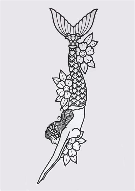 Traditional Mermaid Tattoos Traditional Tattoo Design American