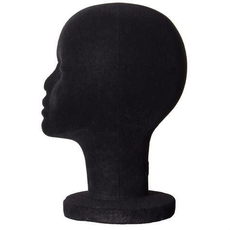 Luckyfine Black Velvet Styrofoam Female Wig Head Mannequins Manikin