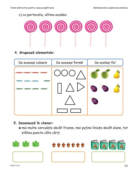 Fise Clasa 0 La Comunicare Si Matematica Exercitii Colorate Si