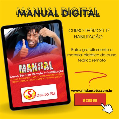 sindauto bahia lança manual digital para o curso teórico remoto sindauto