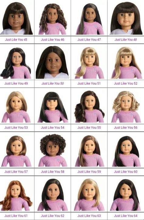 Visual Chart Of Truly Me Dolls American Girl Doll Names American