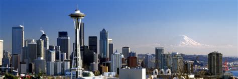 Seattle Washington City Skyline Wide Panoramic Stock Photo Download