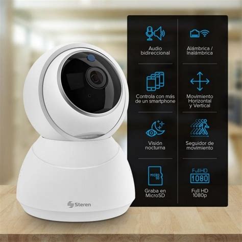 steren cámara de seguridad wi fi ethernet full hd robotizada con seguidor de movimiento kemik