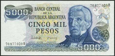 Argentinien Argentina P305b 5000 Pesos 1977 83 1