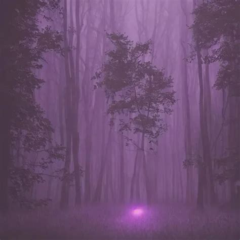 A Dark Misty Forest Dark Forest Purple Glow Photo Openart