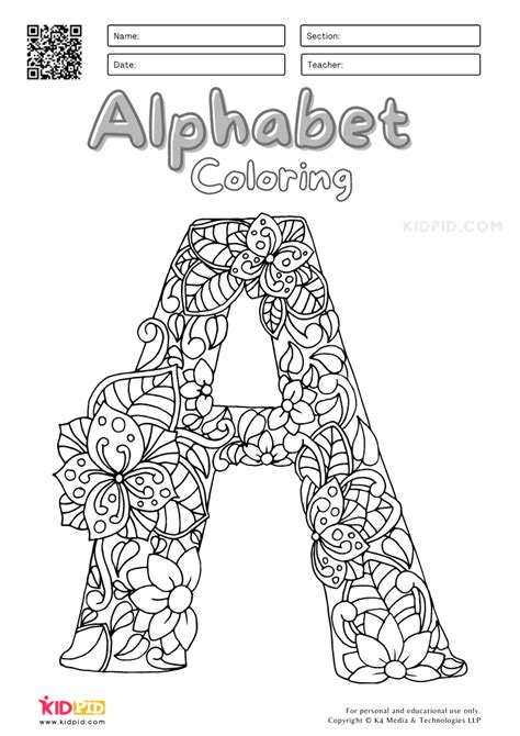 Alphabet Coloring Pages For Kids Kidpid