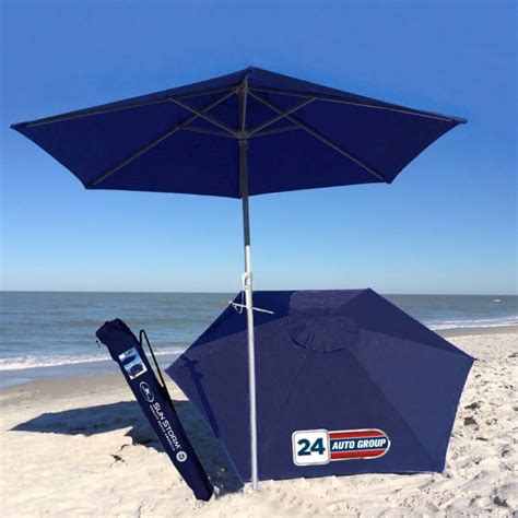 Deluxe Vented Beach Umbrella 1111 Logo Printed Umbrellas Custom